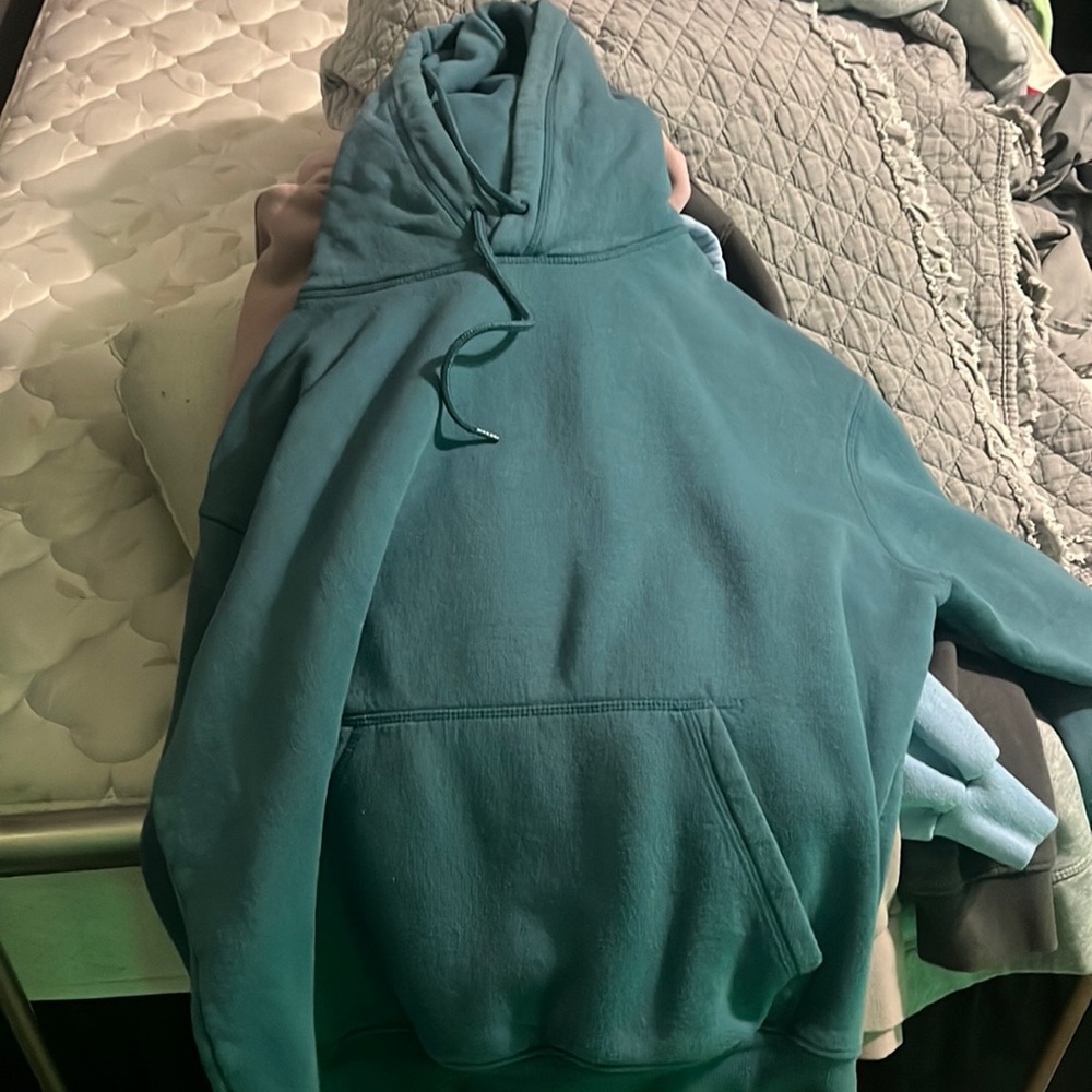 A soft blue h and m hoodie